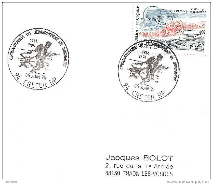 50° Anniversaire De La Libération - CRETEIL R.P.94 - Commemorative Postmarks