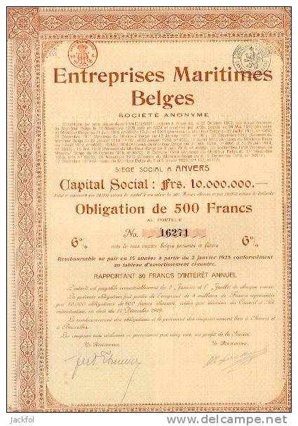 Entreprises Maritimes Belges - Navigation