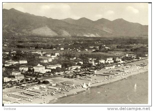 Marina Di Massa (Massa Carrara): Veduta Aerea. Cartolina Bianco-nero Anni ´50 - Massa