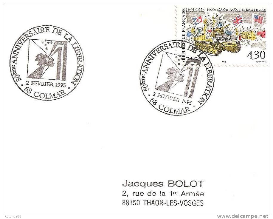 50° Anniversaire De La Libération-  COLMAR  68 - Commemorative Postmarks