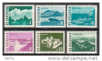 BULGARIE - 1962 - Series Courants - Paysages - 6v** - Nature