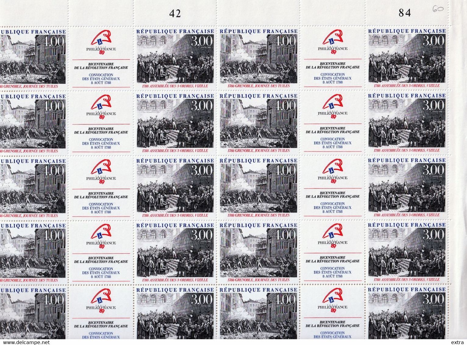 2535A Bicentenaire De La Révolution Philexfrance 89 LA PLANCHE - Feuilles Complètes