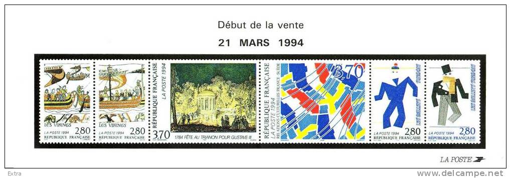 2872 Relations Culturelles France-Suède 2 CARNETS - Commemoratives