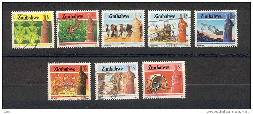 Zimbabwe  1985.-  Y&T Nº   83 Y 86/7 Y 89 Y 91 Y 99/100 Y 102 - Zimbabwe (1980-...)