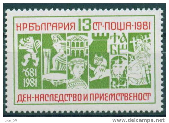 + 3097 Bulgaria 1981 Heritage Day **MNH / Fresco DESISLAVA , ST. TODOR STRATILAT /Tag Des Kulturellen Erbes - Schilderijen