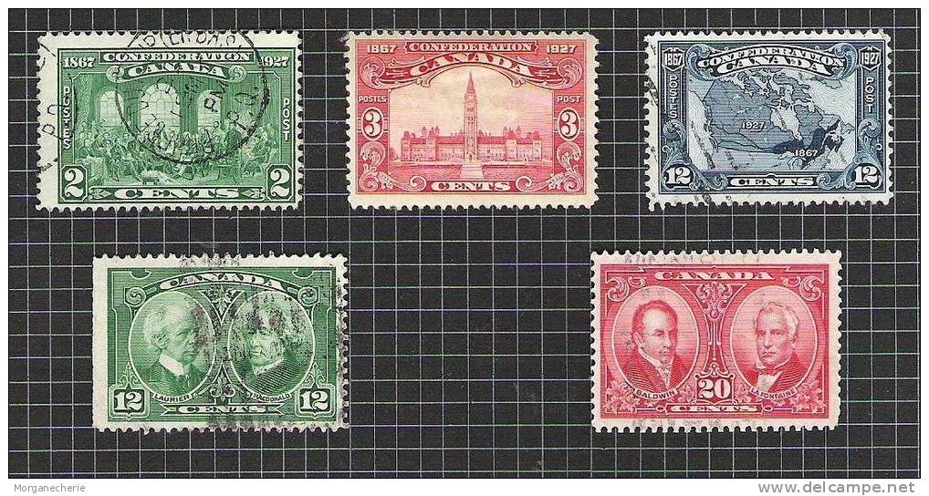 CANADA, 1927, YT 122,123,125,127 NON DENTEL. VERTICALEMENT GAUCHE, 128 @ - Used Stamps