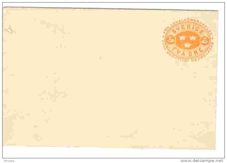 Sweden-Tva Ore Prepaid Envelope - Entiers Postaux