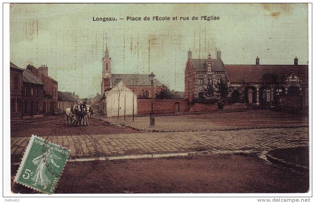 Longeau - Place De L'ecole Et Rue De L'Eglise - Longueau