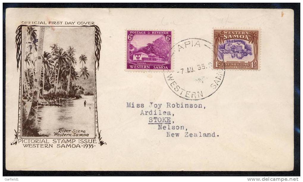 West-Samoa  Mi.Nr. 80 / 81  FDC V. 07.08.1935 - Samoa