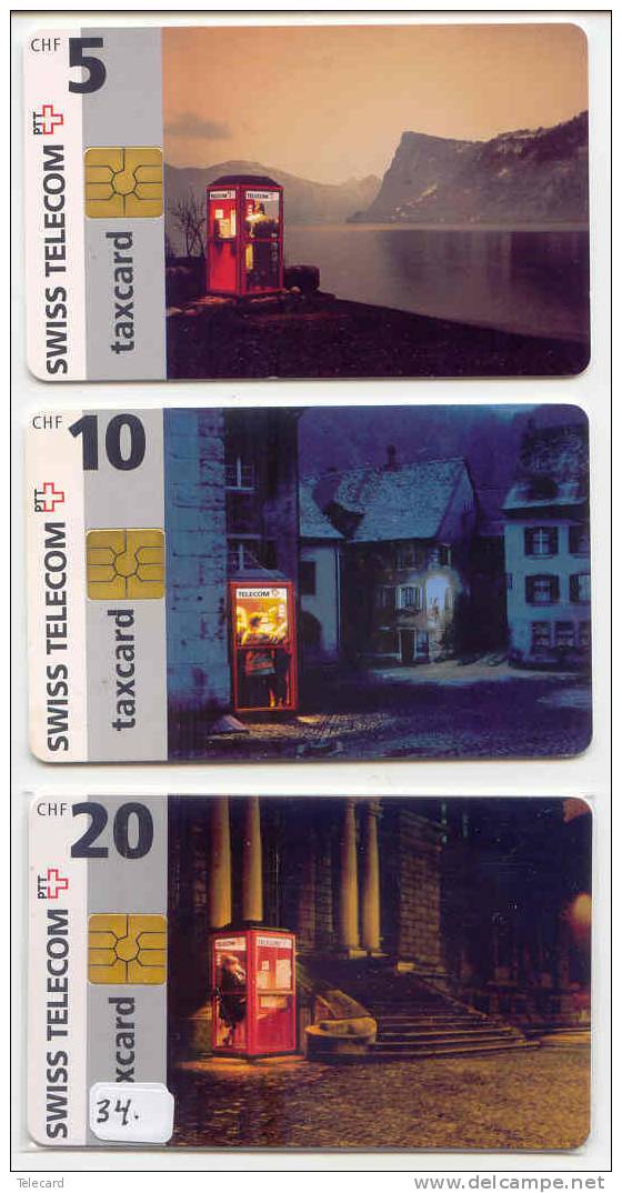 3 Télécartes (34) SUISSE SWISS SWITSERLAND  SERIE Taxcartes - Zwitserland