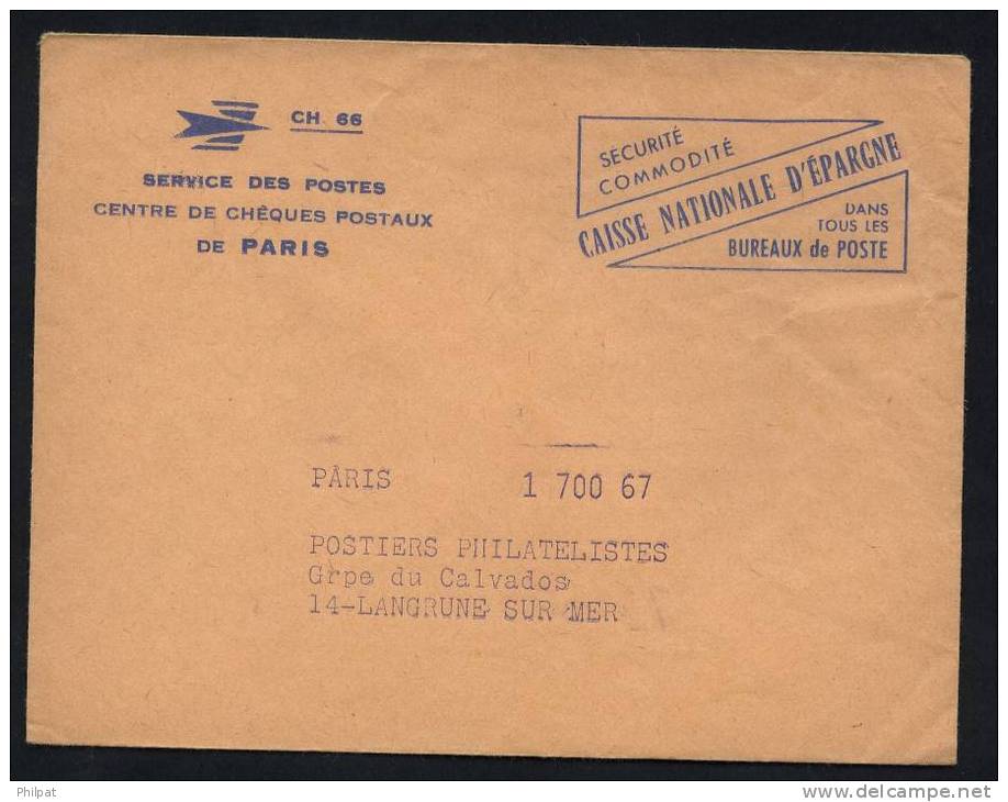 FRANCHISE POSTALE CCP DE PARIS CNE - Lettres Civiles En Franchise