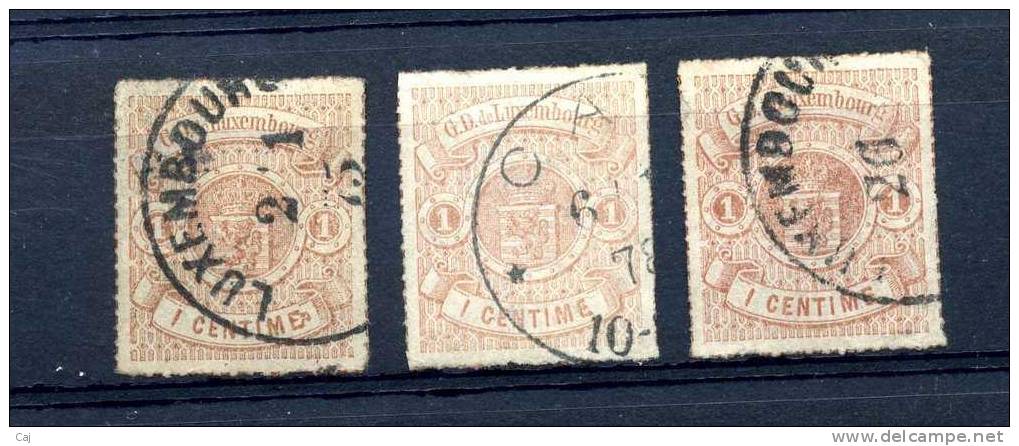 Luxembourg  :  Yv  16  (o)    3 Teintes - 1859-1880 Wappen & Heraldik