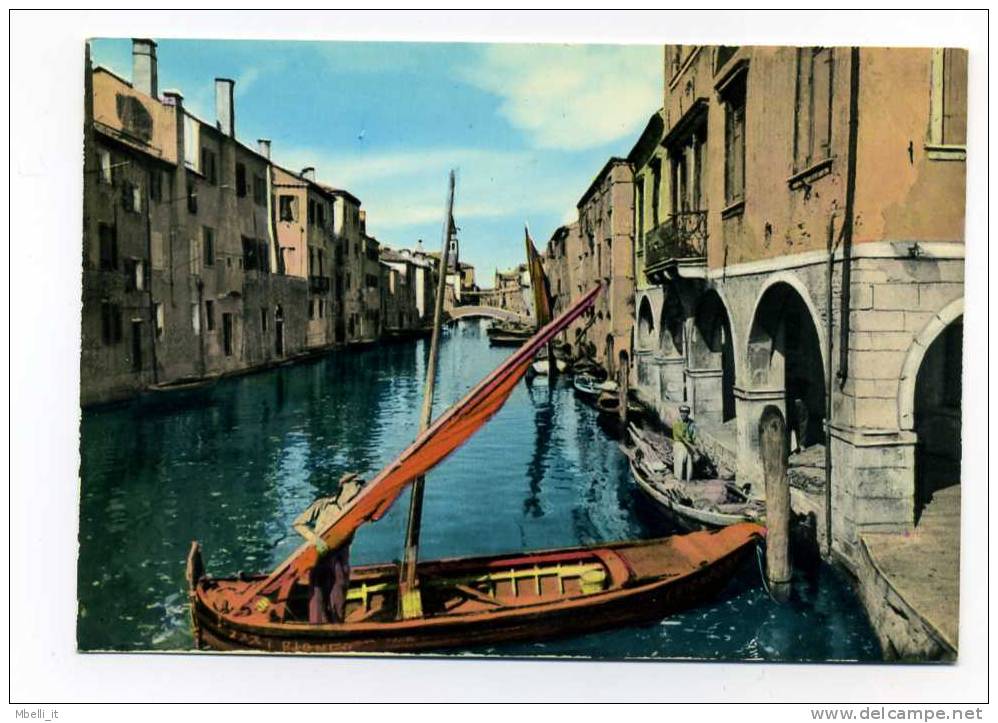 Chioggia 1950c Canal Vena Splendida Con Pescatore In Barca - Chioggia