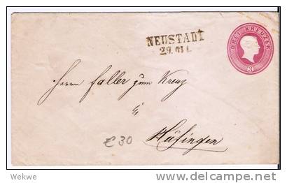 Bad075/   BADEN - Neustadt 2-Zeiler Auf Ganzsache - Postal  Stationery