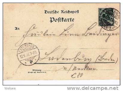 Bad084/ BADEN - Bildganzsache Moninger Karlsruhe 1897 - Enteros Postales