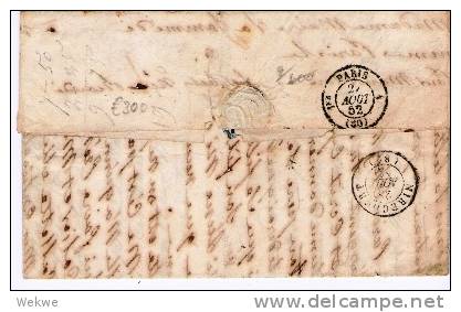 Fc118 FRANKREICH - / Ceres 25 C. Michel 4 A 1852. Petit Cachet A Date Sur Timbre RR! Ex Paris Nach Mirecourt - 1849-1876: Classic Period