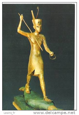 CP - GOLDEN STATUE OF KING TUT ANKH AMUN ON A BOAT - 312 - LE MUSEE EGYPTIEN - CAIRO - THE EGYPTIAN MUSEUM - CAIRO - - Kunstvoorwerpen