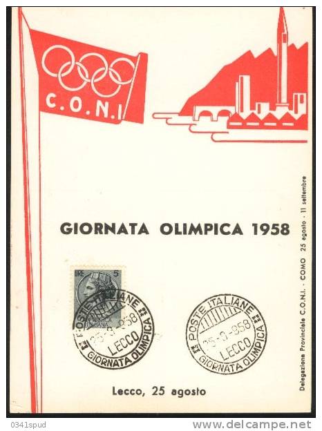 Jeux Olympiques  Journée Olympique Olympic Day 1958 Lecco  Canottaggio Aviron Rowing - Verano 1960: Roma