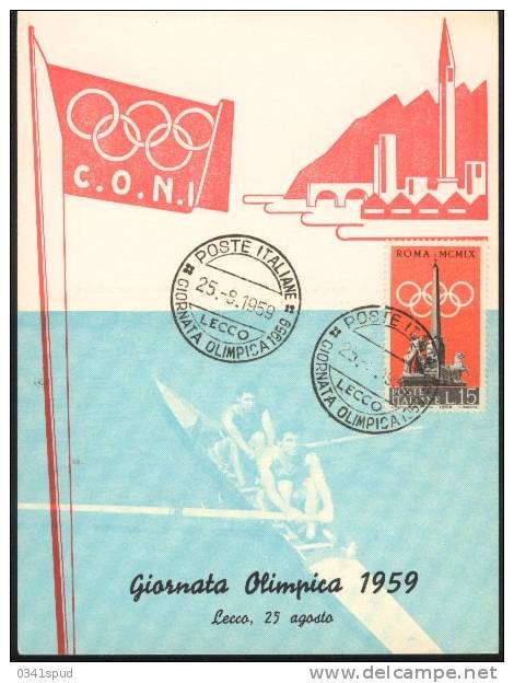 Jeux Olympiques  Journée Olympique 1959  Lecco   Canottaggio Aviron Rowing - Estate 1960: Roma