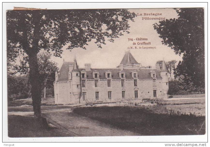 Cachet Type 84 De St Julien Côtes Du Nord ,/ Carte Chateau De Craffault,à M R DE Largentaye,,voir 2 Scans - Cartas & Documentos