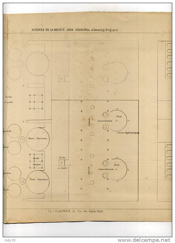 - ACIERIES DE LA SOCIETE JOHN COKERILL A SERAING (BELGIQUE)  . GRAVURE DE L´EXPOSITION DE PARIS DE 1878 - Andere & Zonder Classificatie