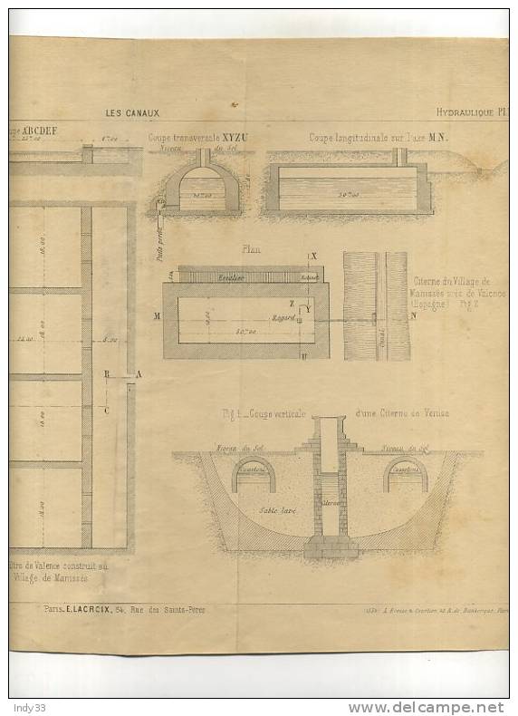 - HYDRAULIQUE . LES CANAUX .  GRAVURE DE L´EXPOSITION DE PARIS DE 1878 - Andere & Zonder Classificatie