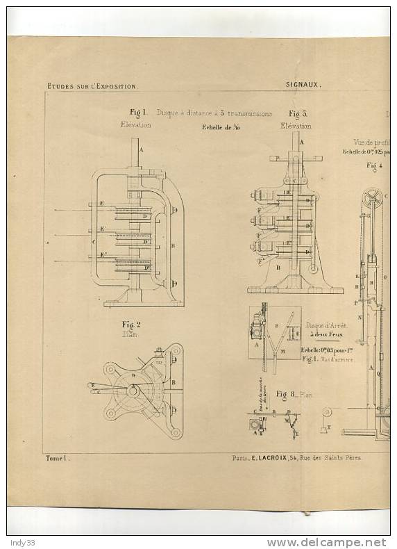 - CHEMINS DE FER . SIGNAUX .  GRAVURE DE L´EXPOSITION DE PARIS DE 1878 - Ferrocarril