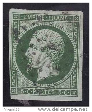 France. N° 12b  2ème Choix. 1 Angle Lélèrement Touché - 1853-1860 Napoleon III