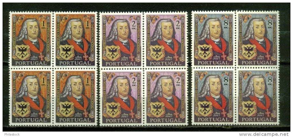 PORTUGAL N° 1054 A 1056 ** Blocs De 4 - Unused Stamps