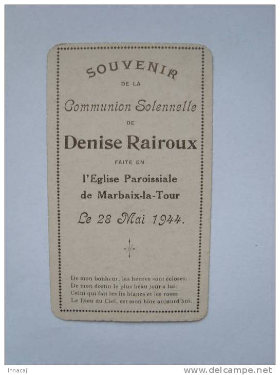 Xxx. Marbaix-la-Tour.  Communion Solennelle De Denise RAIROUX. - Other & Unclassified