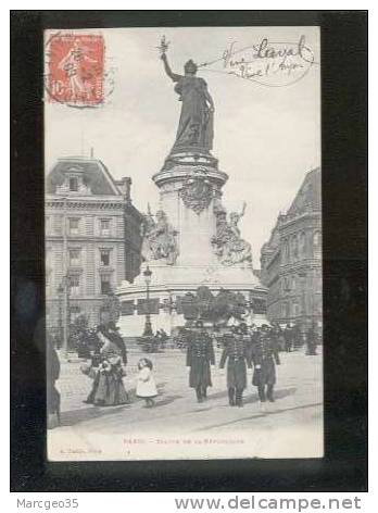 24316 Paris Statue De La République édit.taride Animée Policiers ?  Belle Carte - District 03