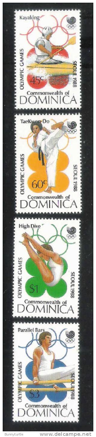 Dominica 1988 Summer Olympics Seoul Kayaking Tae Kwon-do MNH - Dominica (1978-...)