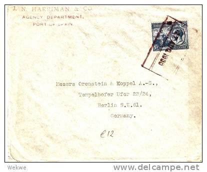 TRT001 / Georg  V/Britania 1930 Nach Berlin (Brief, Cover, Letter, Lettre) - Trinidad & Tobago (...-1961)