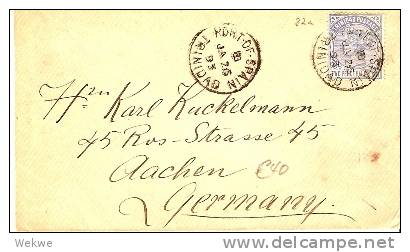 TRT005 / Victoria 1893, Nach  Aachen, Deutschland (Brief, Cover, Letter, Lettre) - Trinidad & Tobago (...-1961)