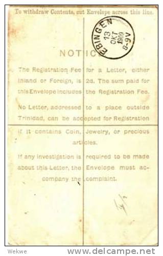 TRT009 / E6 Mit Britania 6d 1900 Nach  Ebingen, Deutschland (Brief, Cover, Letter, Lettre) - Trinidad & Tobago (...-1961)