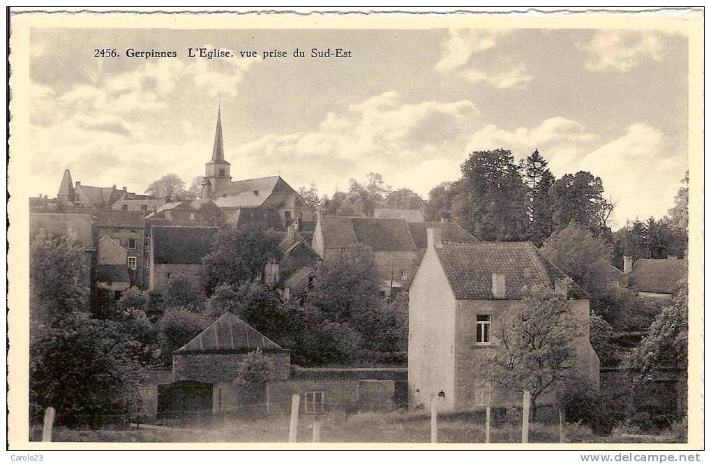 GERPINNES  :  L´ EGLISE  , VUE PRISE DU SUD - EST - Gerpinnes