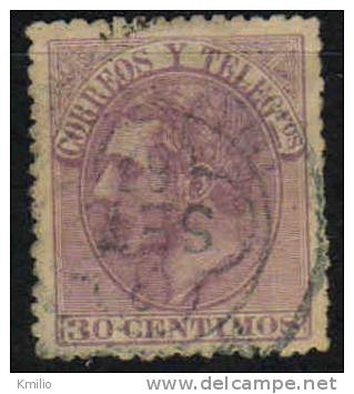 Edifil 211 30 Cts Lila 1882 Usado - Used Stamps