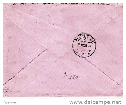 PM006/-  MONACO  Einschreiben La Condamine  9.3.1928. Schloss/Hafen 3 F. Nach Horgen, Schweiz - Storia Postale