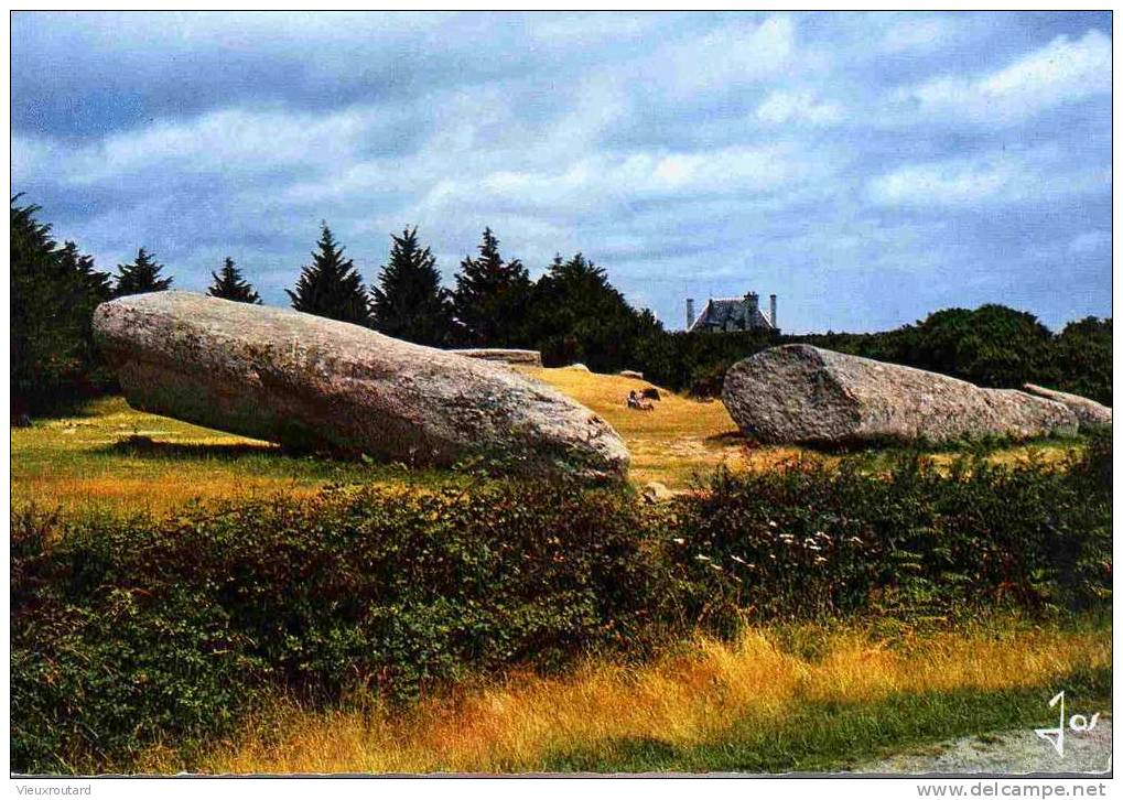 CPSM. LOCMARIAQUER. LE MENHIR BRISE EN 5 MORCEAUX. LES 4 RESTANT COUCHES SUR PLACE PESENT 347 TONNES ENVI - Locmariaquer