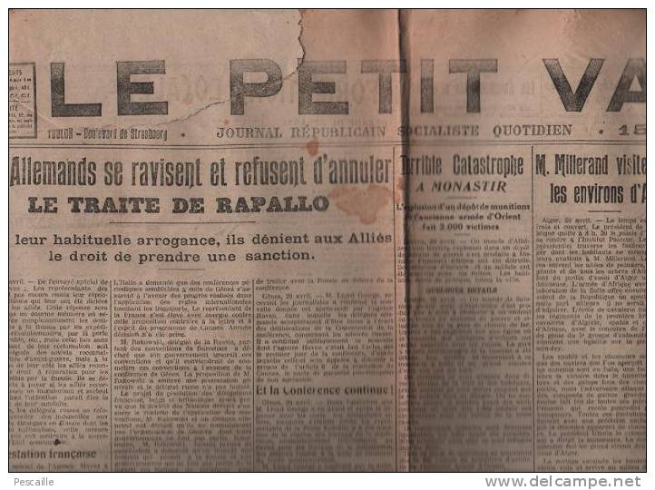 LE PETIT VAR 21/04/1922 - VILLES DU VAR - TOULON - ALGER MONASTIR BLANCARDE ST RAPHAEL PIERREFEU COMPS SUR ARTUBY GUERS - Informations Générales