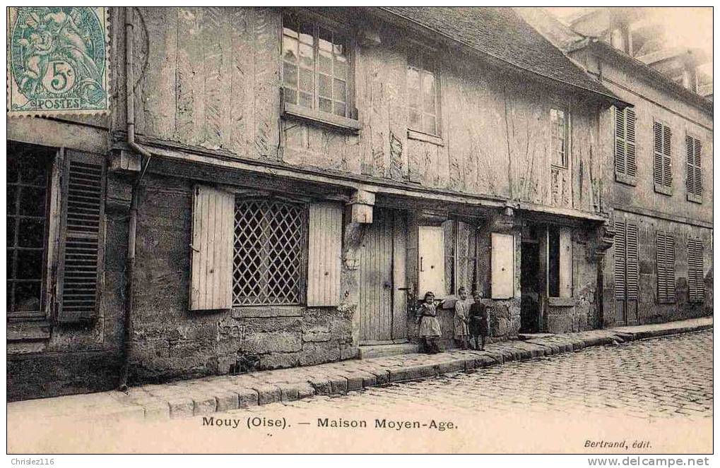 60 MOUY Maison Moyen Age  Beau Plan Animé  1904 - Mouy