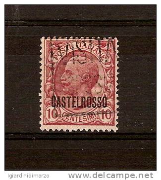 CASTELROSSO -Possedimenti Italiani- Valore Usato 10 C. Rosa Soprastampato In Orizzontale - In Buone Condizioni - DC1177. - Castelrosso