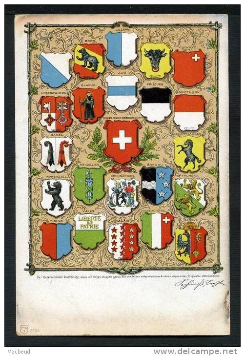 SUISSE - Blasons Des Cantons - LITHO - St. Anton