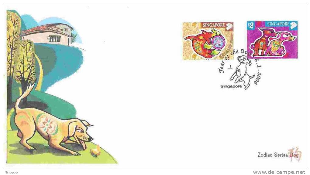 Singapore-2006 Year Of The Dog FDC - Singapore (1959-...)