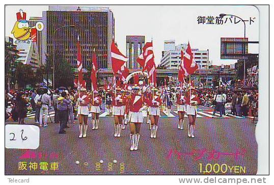 Télécarte MAJORETTES MAJORETTE (26) Musique Militaire Fanfare  Military Music Japon Phonecard - Música
