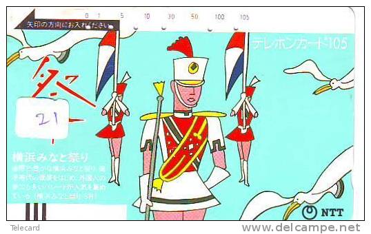 Télécarte MAJORETTES (21) Musique Militaire Fanfare  Military Music Japon Phonecard - Música