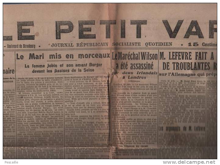 LE PETIT VAR 23/06/1922 - VILLES DU VAR - TOULON - AUPS HYERES DRAGUIGNAN LE LAVANDOU GASSIN BRIGNOLES CARQUEIRANNE - Allgemeine Literatur