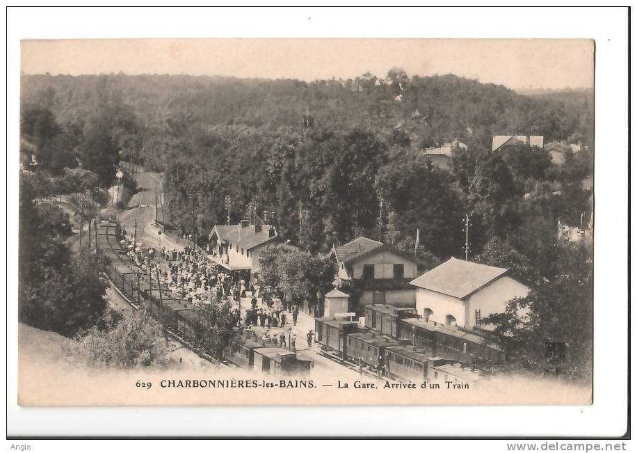 CPA------69---CHARBONNIERES-LES-BAINS----GARE--TRAIN----RAILS----- - Charbonniere Les Bains