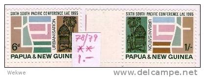 Spez015/ 1965 Südpazifik Konferenz  Lae 1965, Mi. 78/79 ** - Papua Nuova Guinea