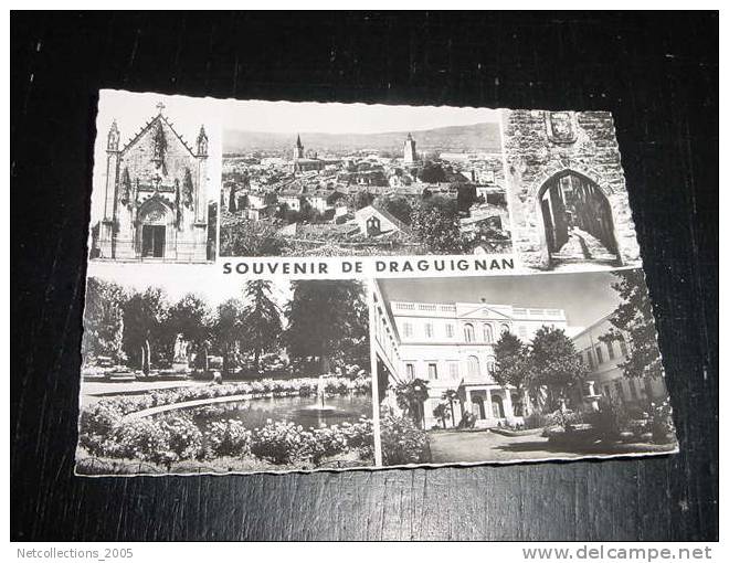 SOUVENIR DE DRAGUIGNAN N-D DU PEUPLE - VUE GENERALE PORTE DU DRAGON JARDIN PUBLIC PREFEC - 83 VAR - CARTE POSTALE FRANCE - Draguignan